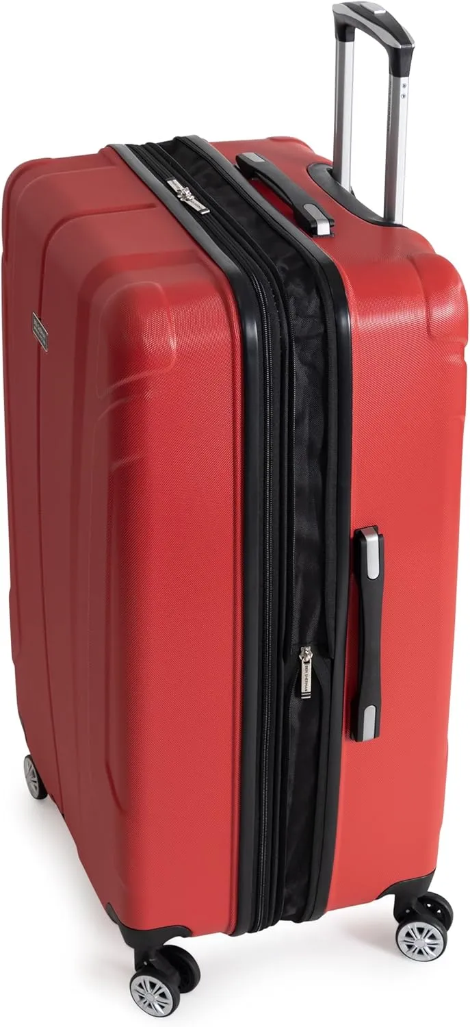Ben Sherman Derby Spinner Travel Upright Luggage, Lipstick Red, 3-Piece Set (20"/24"/28")