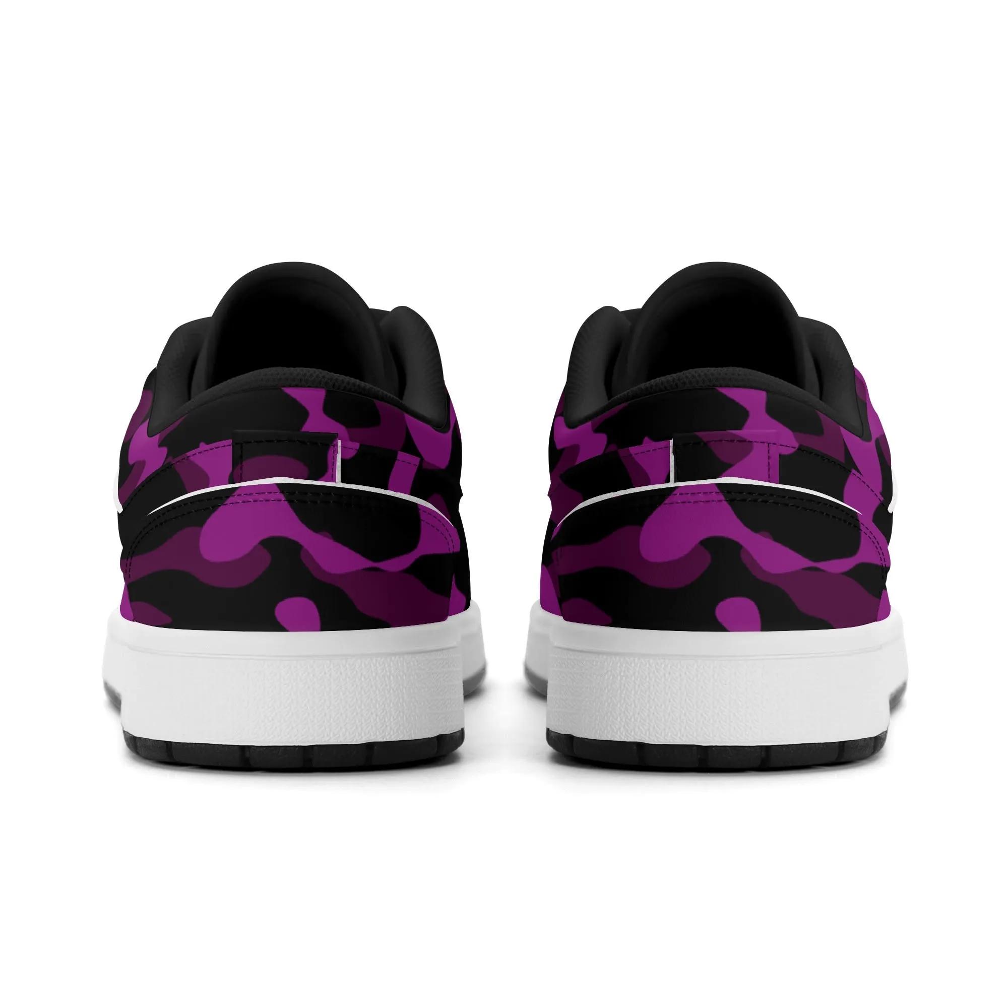 Black Pink Camouflage Low Top Leder Sneaker für Herren