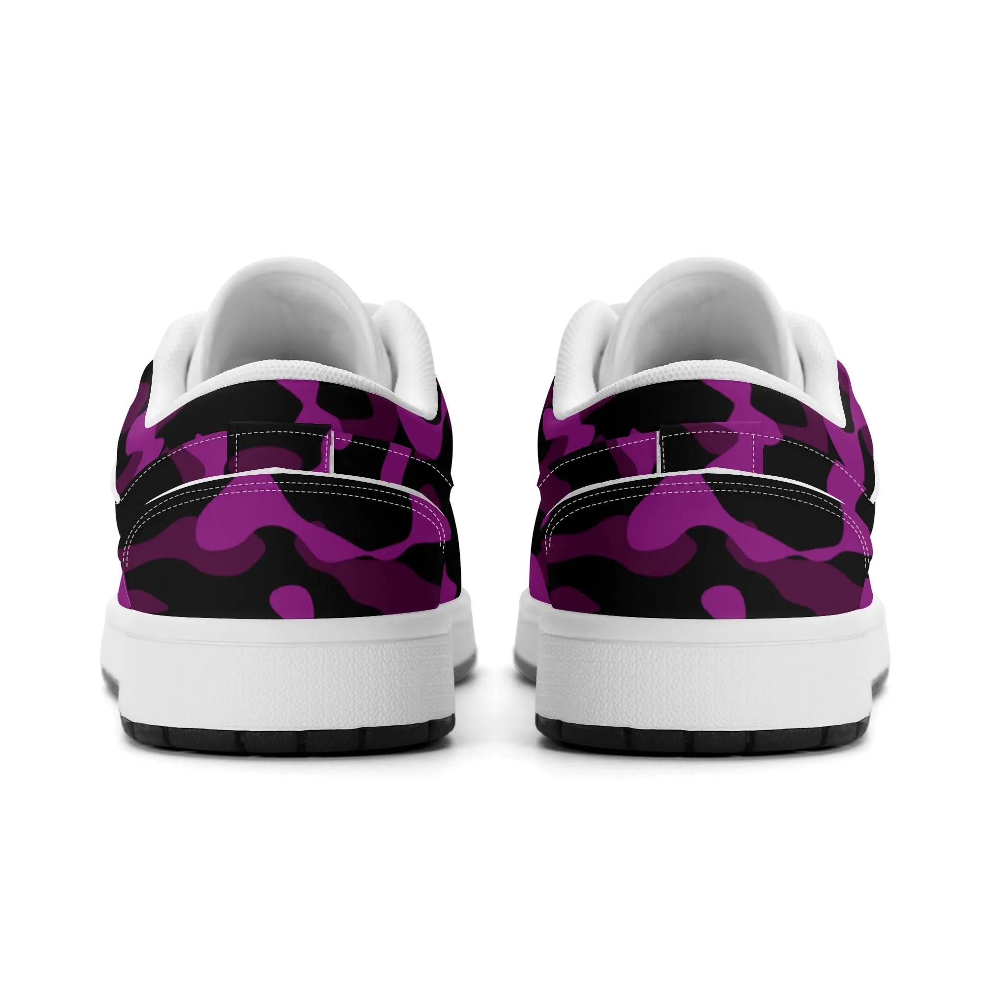Black Pink Camouflage Low Top Leder Sneaker für Herren