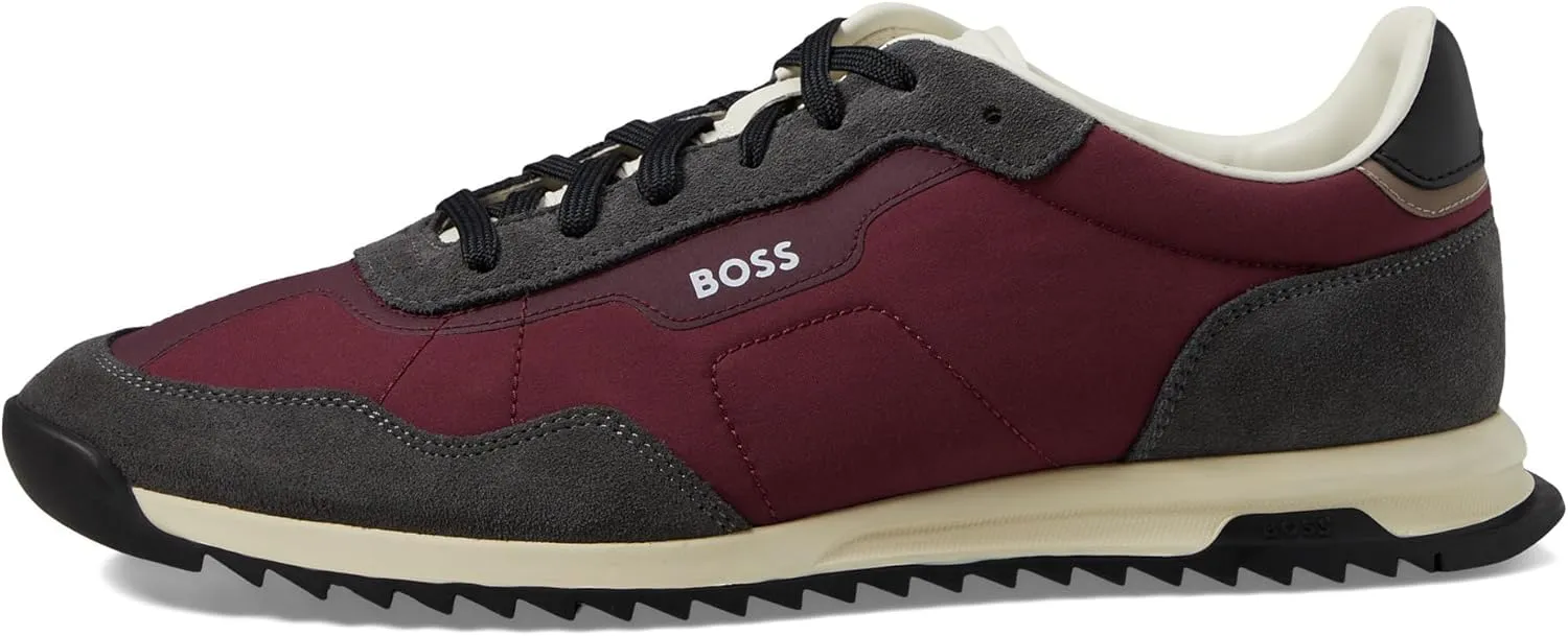 BOSS Men's Zayn Low Profile Suede Leather Two Tone Sneaker