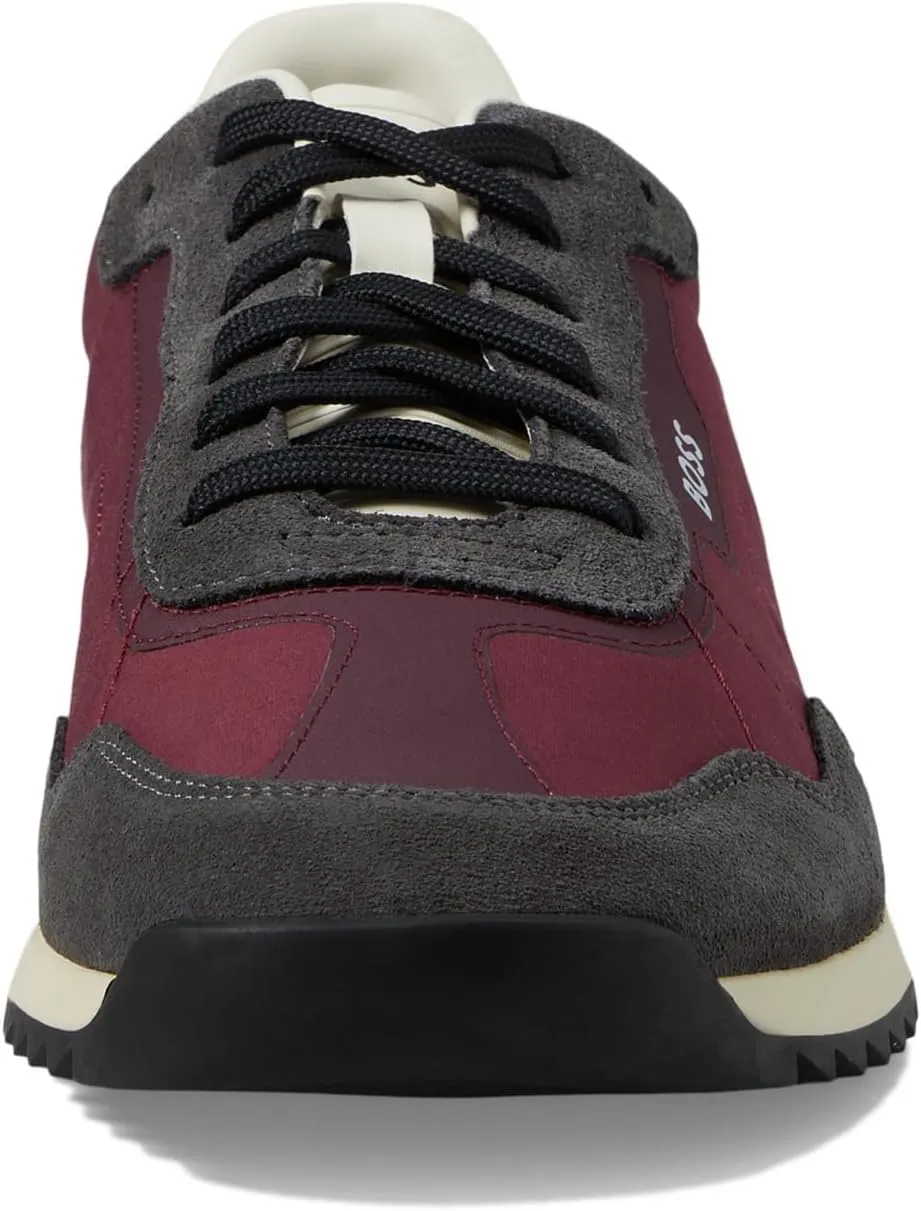BOSS Men's Zayn Low Profile Suede Leather Two Tone Sneaker