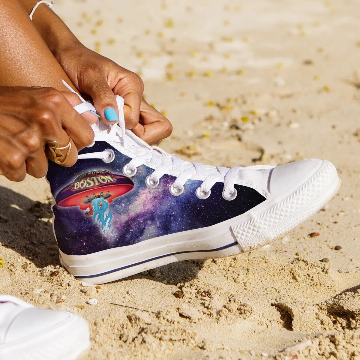 boston ladies high top sneakers