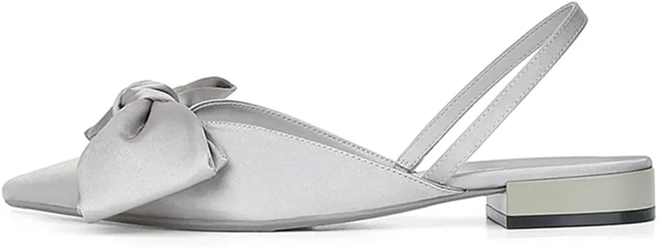 Bow Tie Wrapped Sandals Female Silk Fairy Wind French Pointed Flat Bottom Low Heel Single Shoes