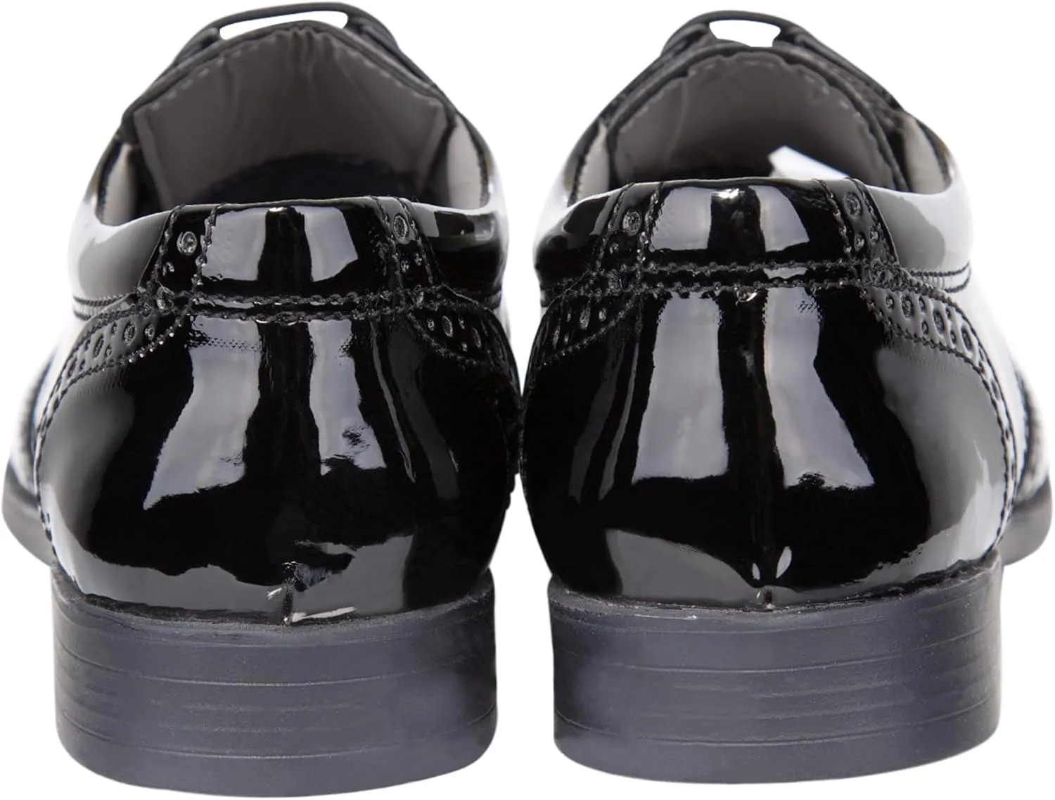 Boys’ Patent Derby Dress Shoes, Wingtip Brogue Lace-Up Wedding Prom Formal Footwear