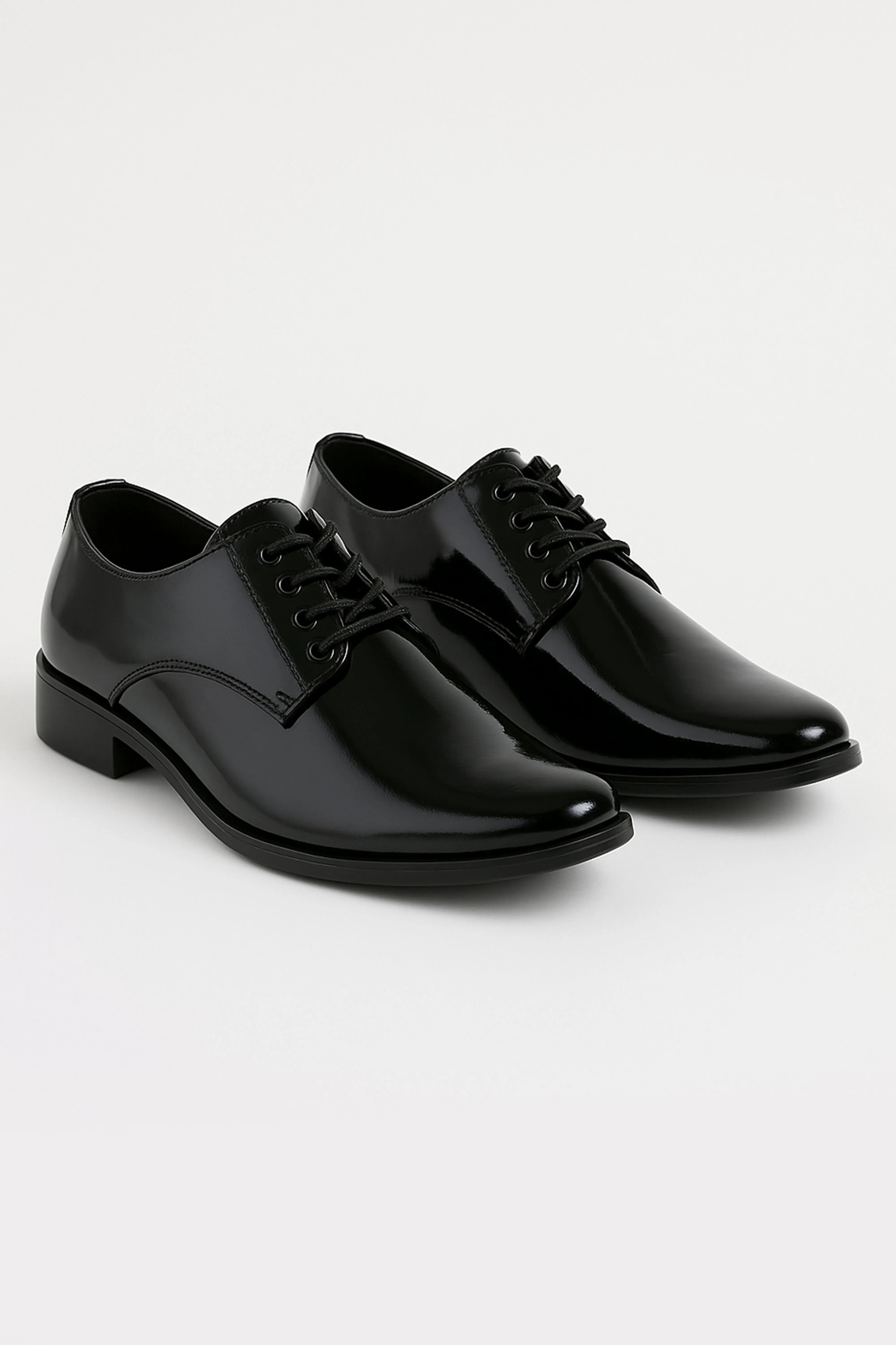 Boys Patent Leather Derby Shoes - GEORGE - Black