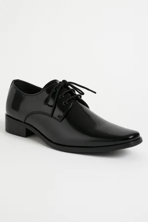 Boys Patent Leather Derby Shoes - GEORGE - Black