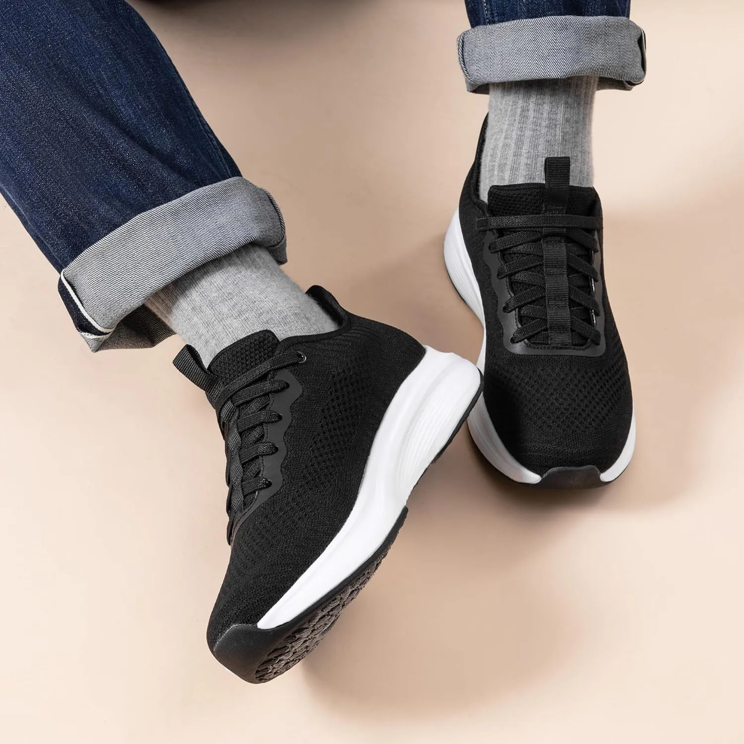 Bruno Marc Men's Hands Free Slip-on Walking Shoes Casual Breathable Comfortable Knit Sneaker
