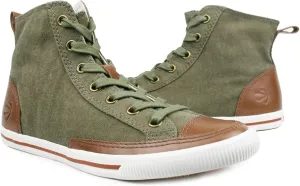 Burnetie Women's High Top Vintage Sneaker with Optional Side Zipper Closure