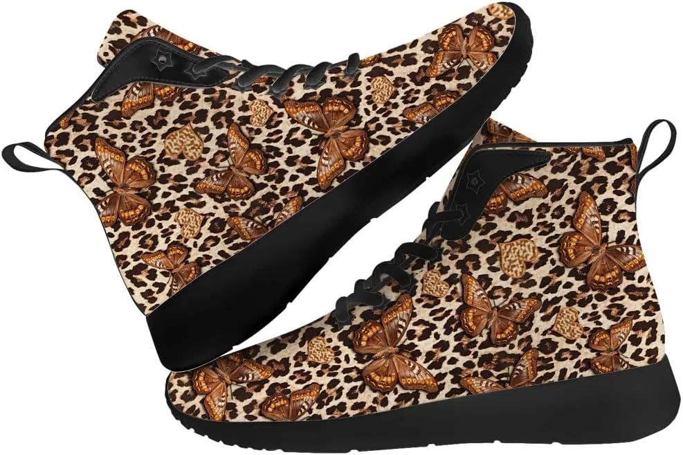 Butterfly Shoes for Women High Top Sneakers Running Waking Shoes Gifts for Mom Girlfriend