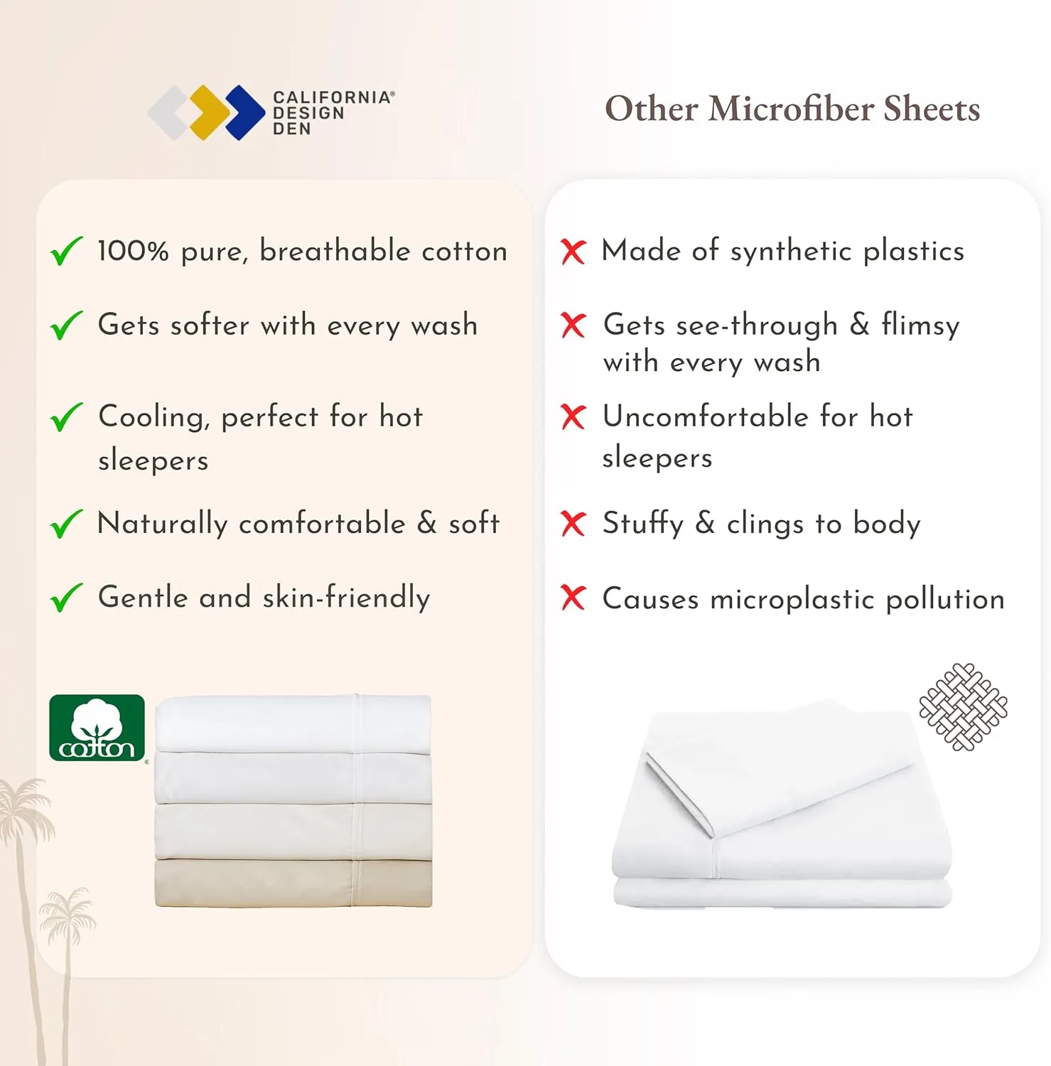 California Design Den Queen Sheet Set - Natural 100% Cotton Sheets Queen Size Bed Set with Deep Pockets, Soft Sateen Weave, Breathable, Cooling and Durable Bedding (Seafoam)