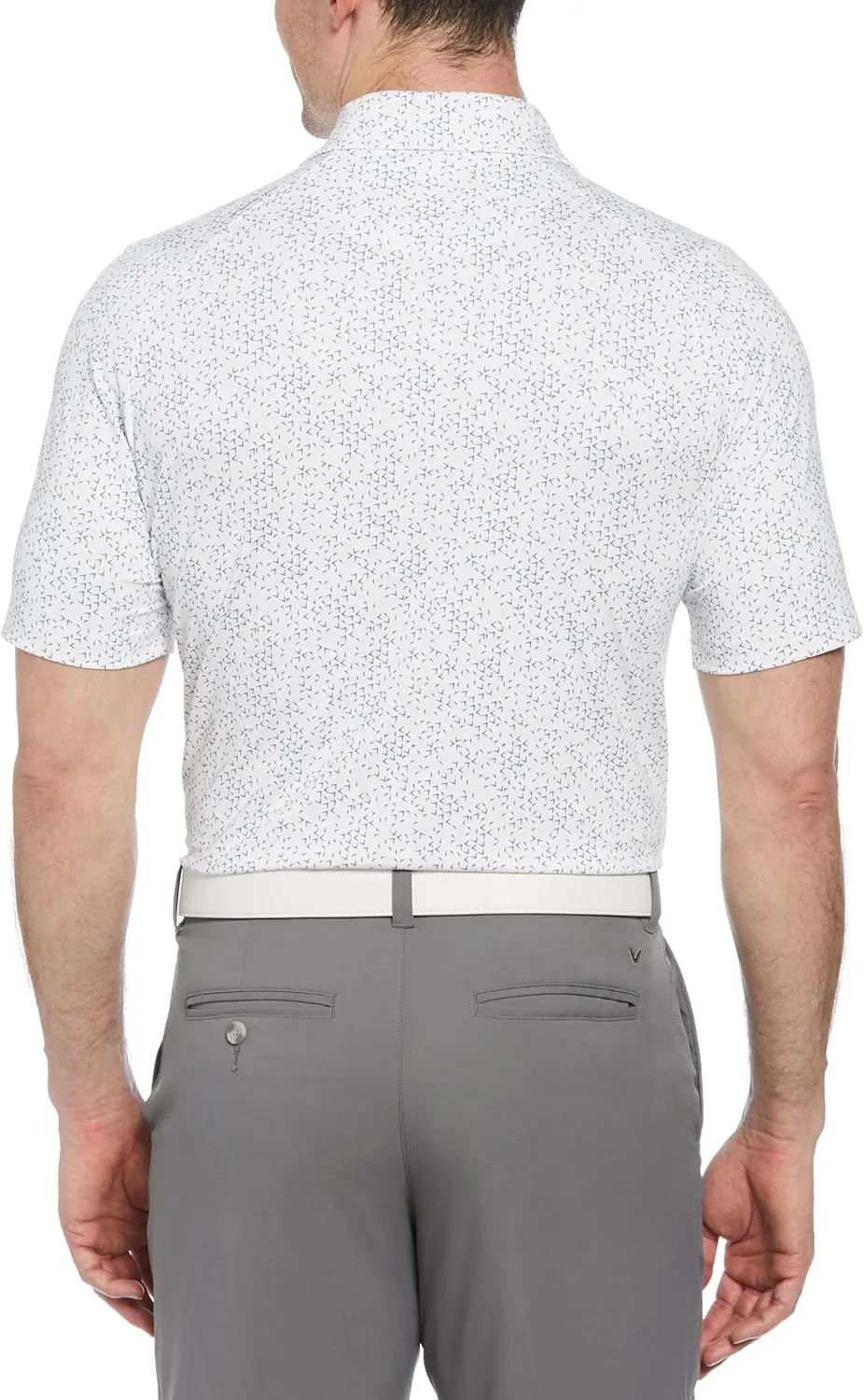 Callaway Men's Chevron Print Short Sleeve Golf Polo, Moisture-Wicking, Stretch, Lightweight Recycled Fabric