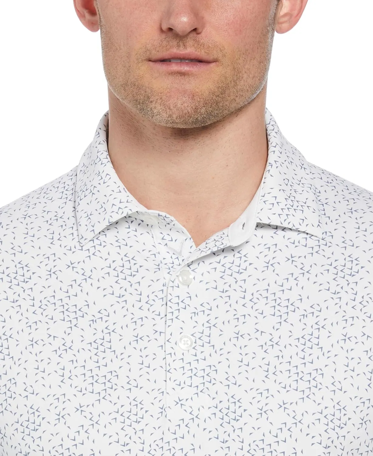 Callaway Men's Chevron Print Short Sleeve Golf Polo, Moisture-Wicking, Stretch, Lightweight Recycled Fabric