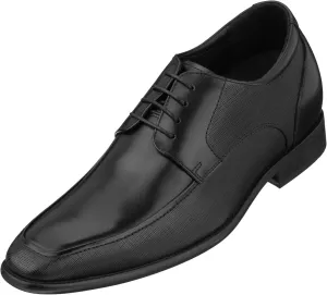 CALTO Men's Invisible Height Increasing Elevator Shoes - Black Premium Leather Lace-up Formal Derby Oxfords - 3 Inches Taller - Y5032 - Size 10 D(M) US