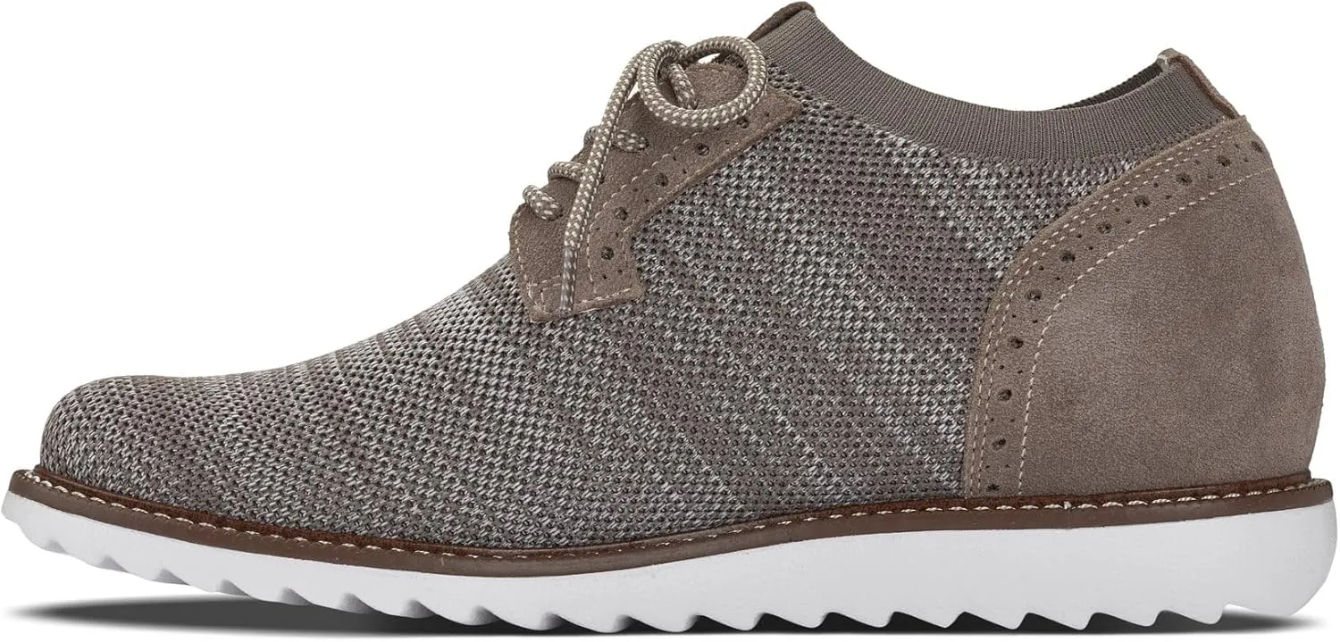 CALTO Men's Invisible Height Increasing Elevator Shoes - Camel Brown Lightweight Lace-up Casual Derby - 3.2 Inches Taller - J1506 - Size 10 D(M) US