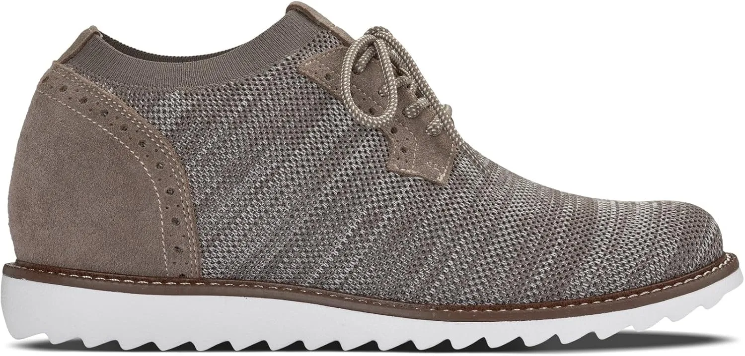 CALTO Men's Invisible Height Increasing Elevator Shoes - Camel Brown Lightweight Lace-up Casual Derby - 3.2 Inches Taller - J1506 - Size 10 D(M) US