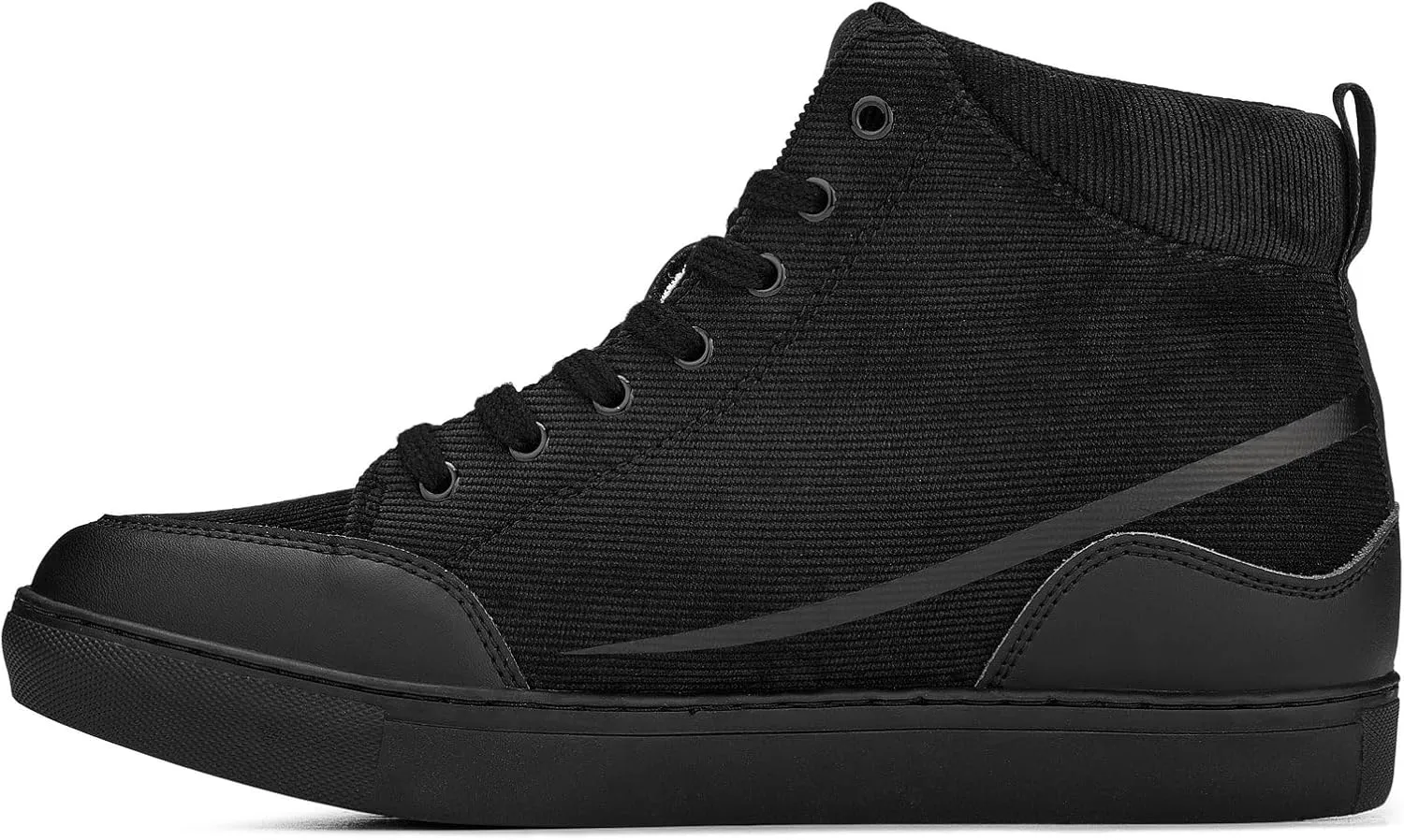CALTO Men's Invisible Height Increasing Elevator Shoes - Onyx/Black Sole Lace-up Corduroy Ankle Top Sneak-Boot - 2.6 Inches Taller - S4130 - Size 11 D(M) US