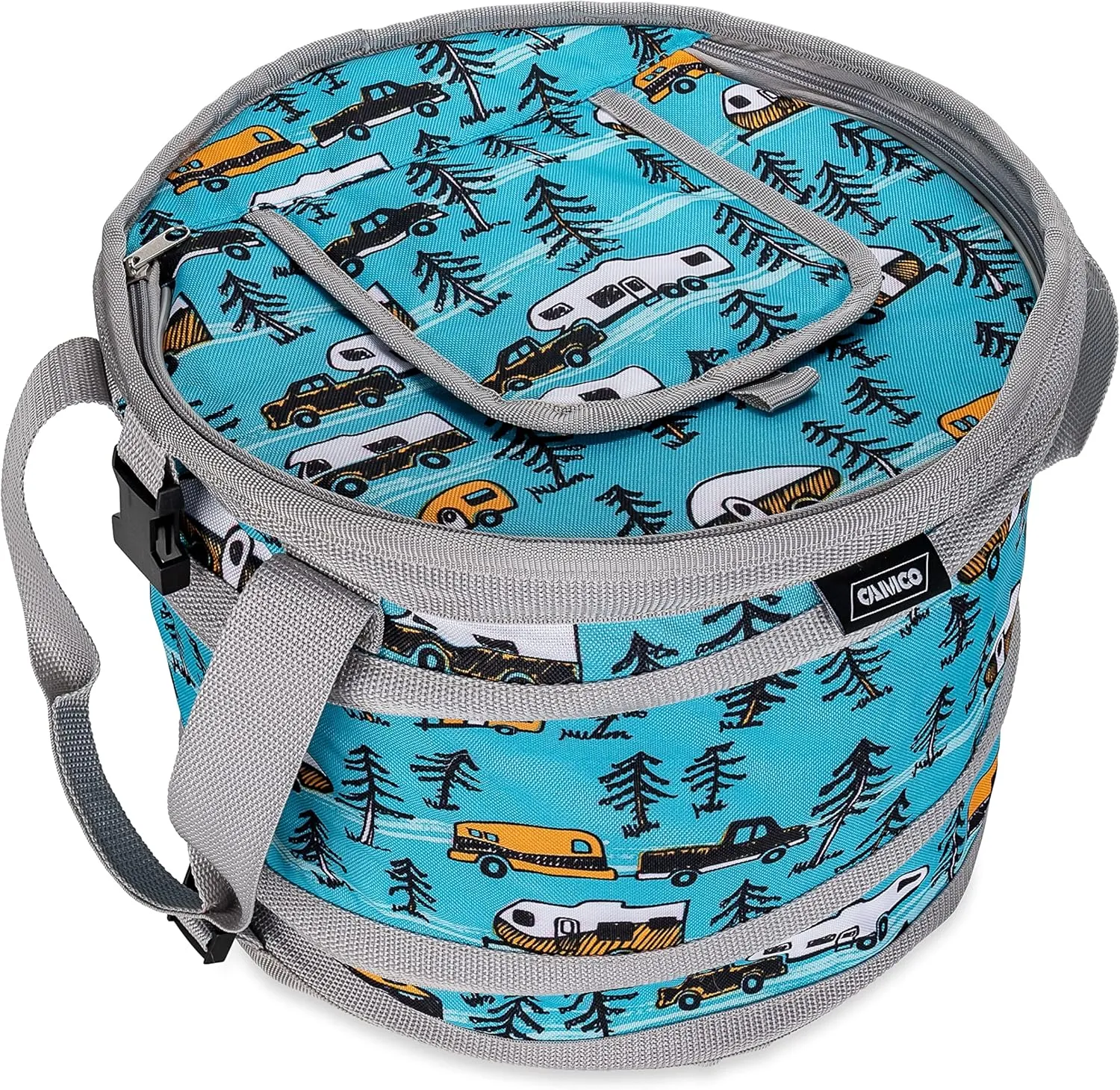 Camco Life is Better at The Campsite Pop-Up Cooler, Sketch Design | Features a Water-Resistant Interior and Built-in Bottle Opener | Holds Up to a 12-Pack of Bottled or Canned Drinks (53417)