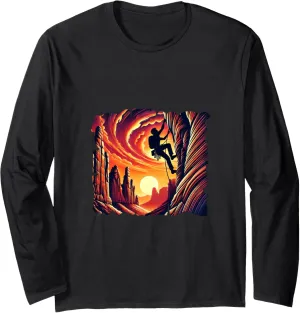 Canyon Climber - Red Rock Desert Climbing Adventure Long Sleeve T-Shirt