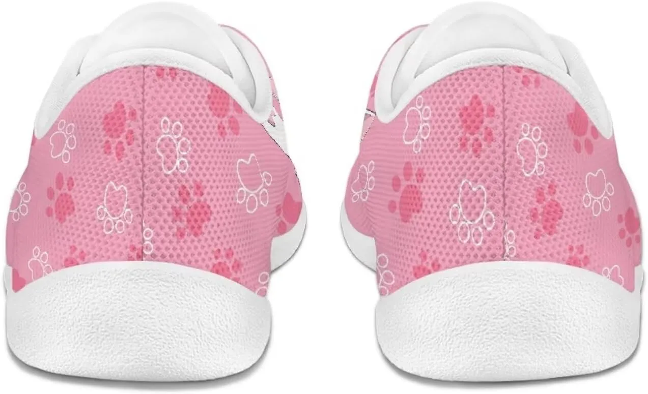 chaqlin Womens Fitness Shoes Non Slip Cat Pattern Low Top Athletic Sneaker Casual Flat Walking Running Tennis Shoe
