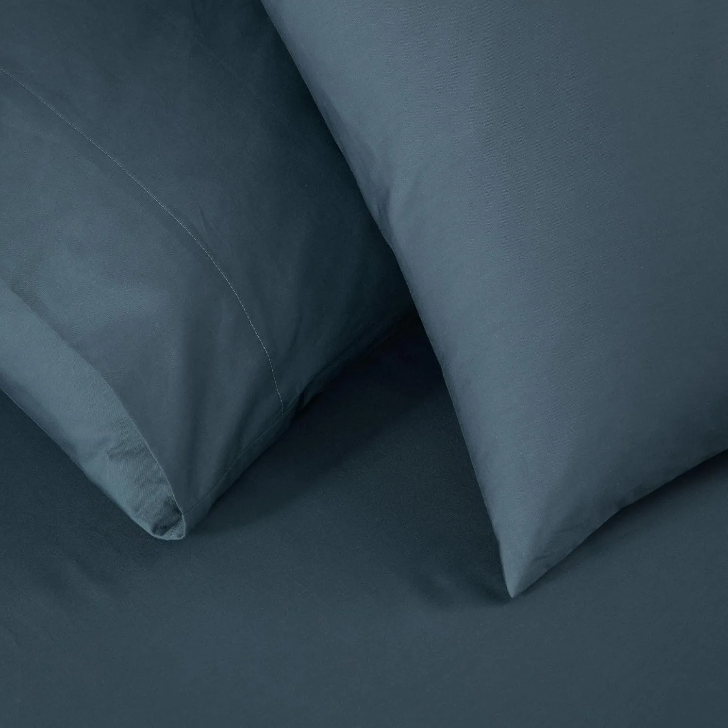 Chezmoi Collection Solid China Blue 250TC 100% Cotton Twill Bed Sheet Set California King Size, 4-Piece Luxury Soft Breathable Smooth 16-Inches Deep Pocket Sheets and Pillowcases Set