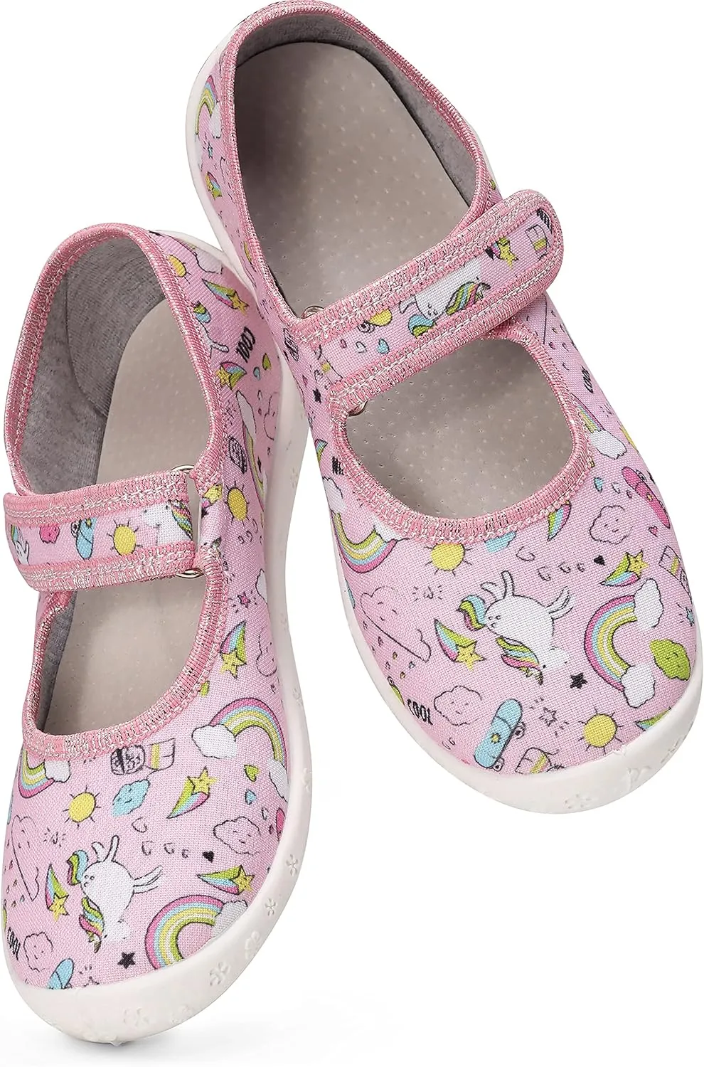 Children's Girls' Slippers with Velcro Fastening, Breathable Children's Slippers for School, Nursery and Home LARW007