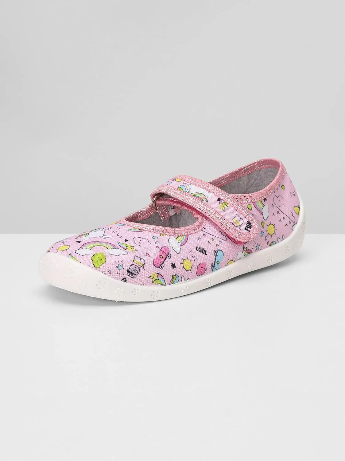 Children's Girls' Slippers with Velcro Fastening, Breathable Children's Slippers for School, Nursery and Home LARW007