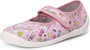 Children's Girls' Slippers with Velcro Fastening, Breathable Children's Slippers for School, Nursery and Home LARW007