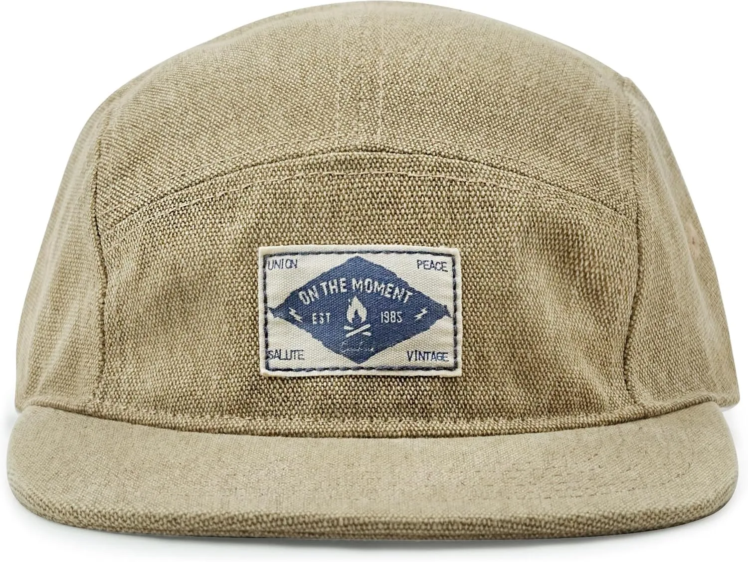 CLAPE Snapback 5 Panel Hat for Men Women Washed Cotton Flat Bill Baseball Cap Strapback Hip Hop Biker Board Cap