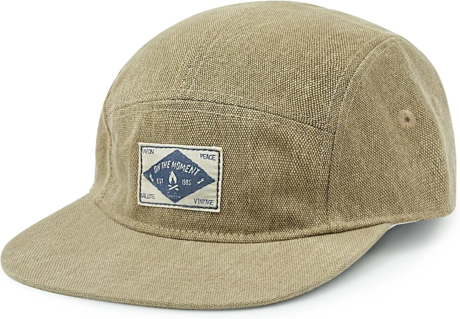 CLAPE Snapback 5 Panel Hat for Men Women Washed Cotton Flat Bill Baseball Cap Strapback Hip Hop Biker Board Cap