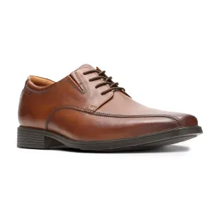 Clarks Tilden Walk Leather Dress Shoes Dark Tan