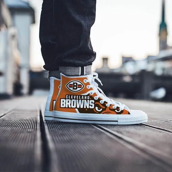 cleveland browns mens high top sneakers high top