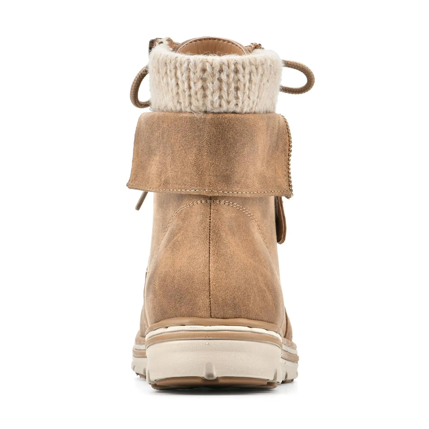 CLIFFS BY WHITE MOUNTAIN Women's Kaylee Boot, Tan/Fabric/Sweater, 10 M