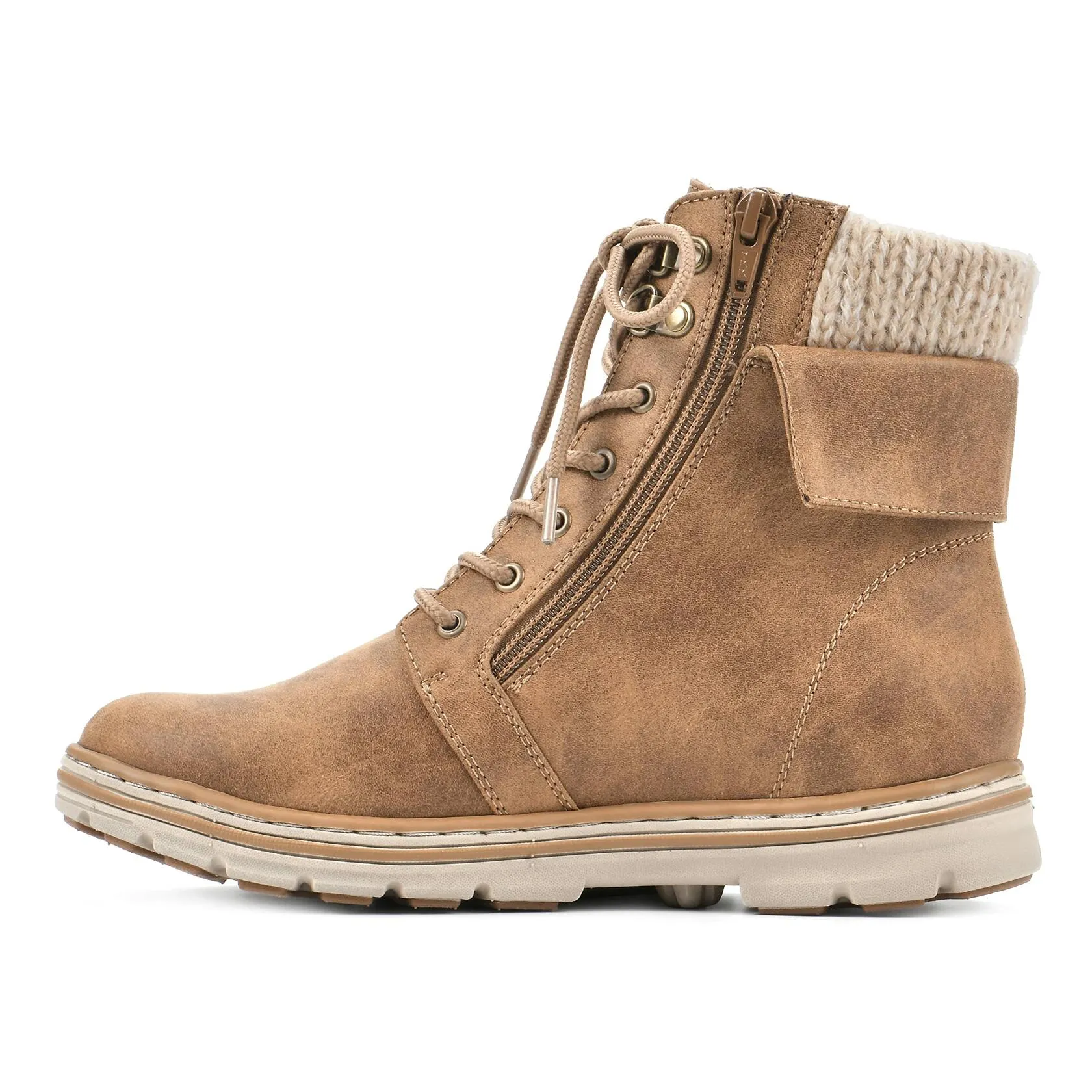 CLIFFS BY WHITE MOUNTAIN Women's Kaylee Boot, Tan/Fabric/Sweater, 10 M