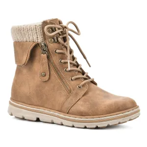 CLIFFS BY WHITE MOUNTAIN Women's Kaylee Boot, Tan/Fabric/Sweater, 10 M