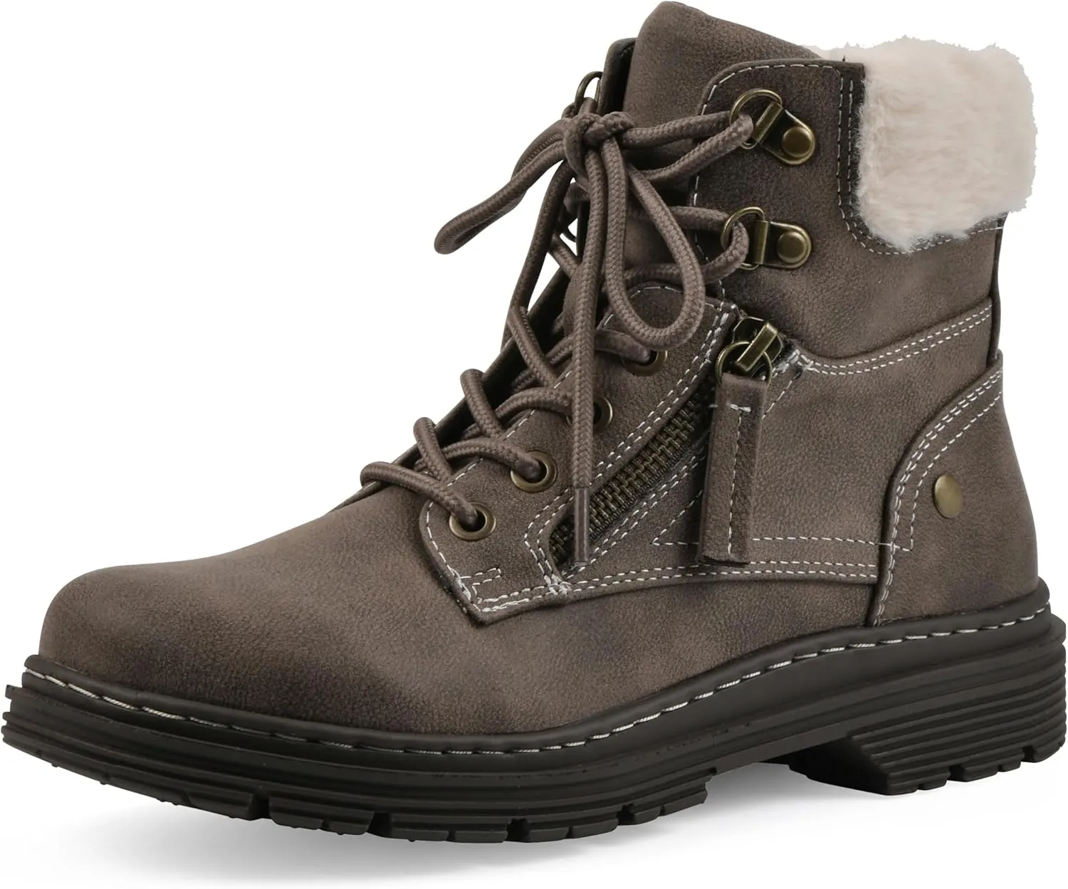 CLIFFS BY WHITE MOUNTAIN Women's Powell Cushioned Lace-Up City Hiker Ankle Bootie