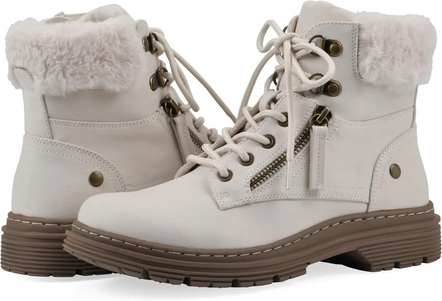 CLIFFS BY WHITE MOUNTAIN Women's Powell Cushioned Lace-Up City Hiker Ankle Bootie