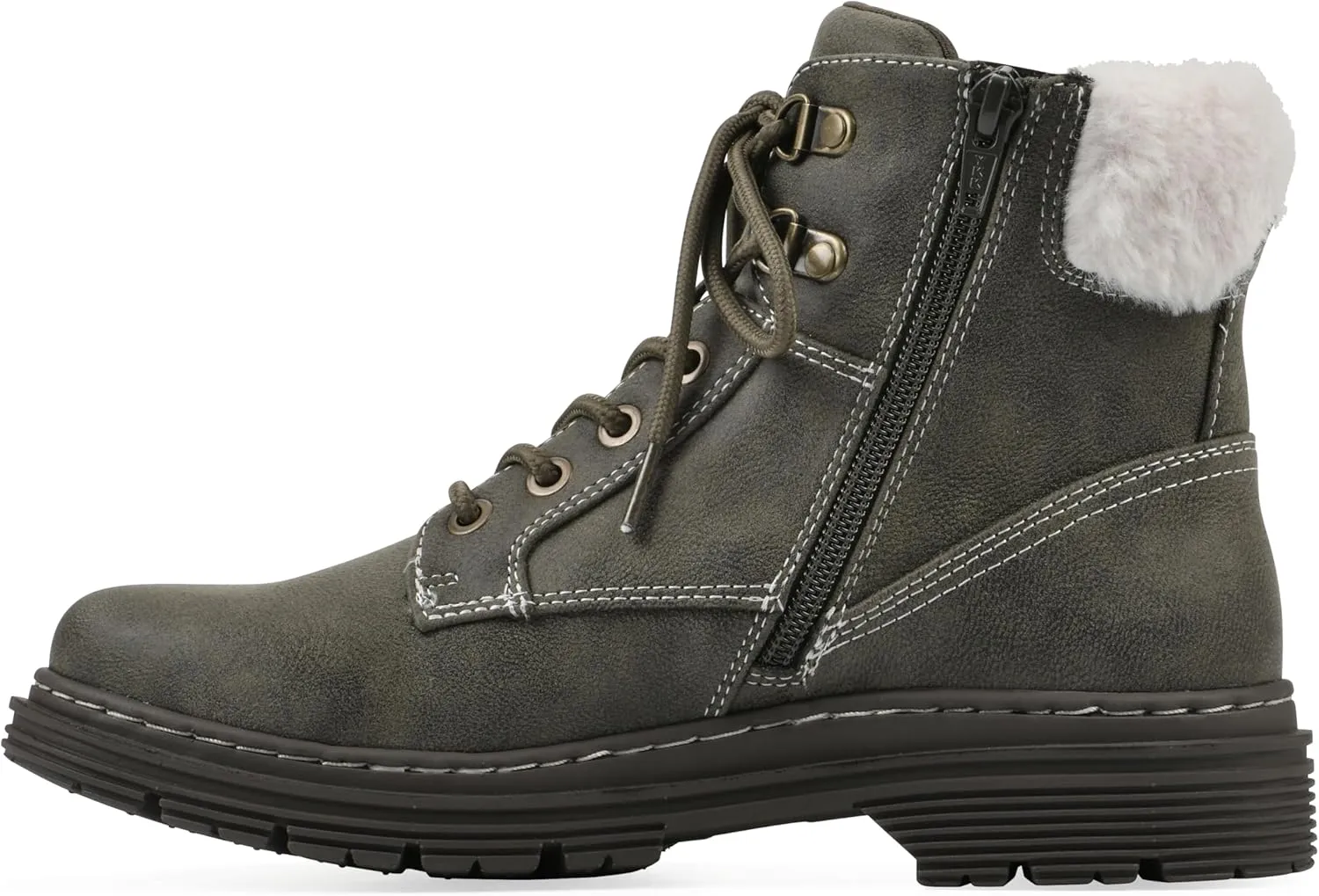 CLIFFS BY WHITE MOUNTAIN Women's Powell Cushioned Lace-Up City Hiker Ankle Bootie