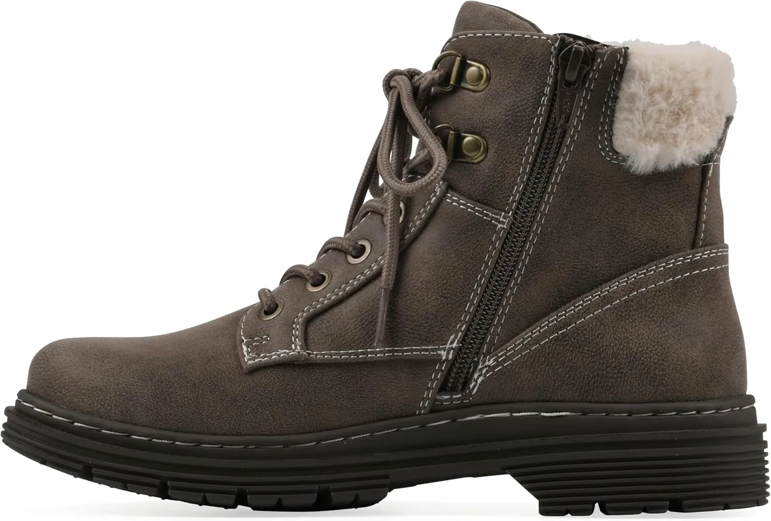 CLIFFS BY WHITE MOUNTAIN Women's Powell Cushioned Lace-Up City Hiker Ankle Bootie