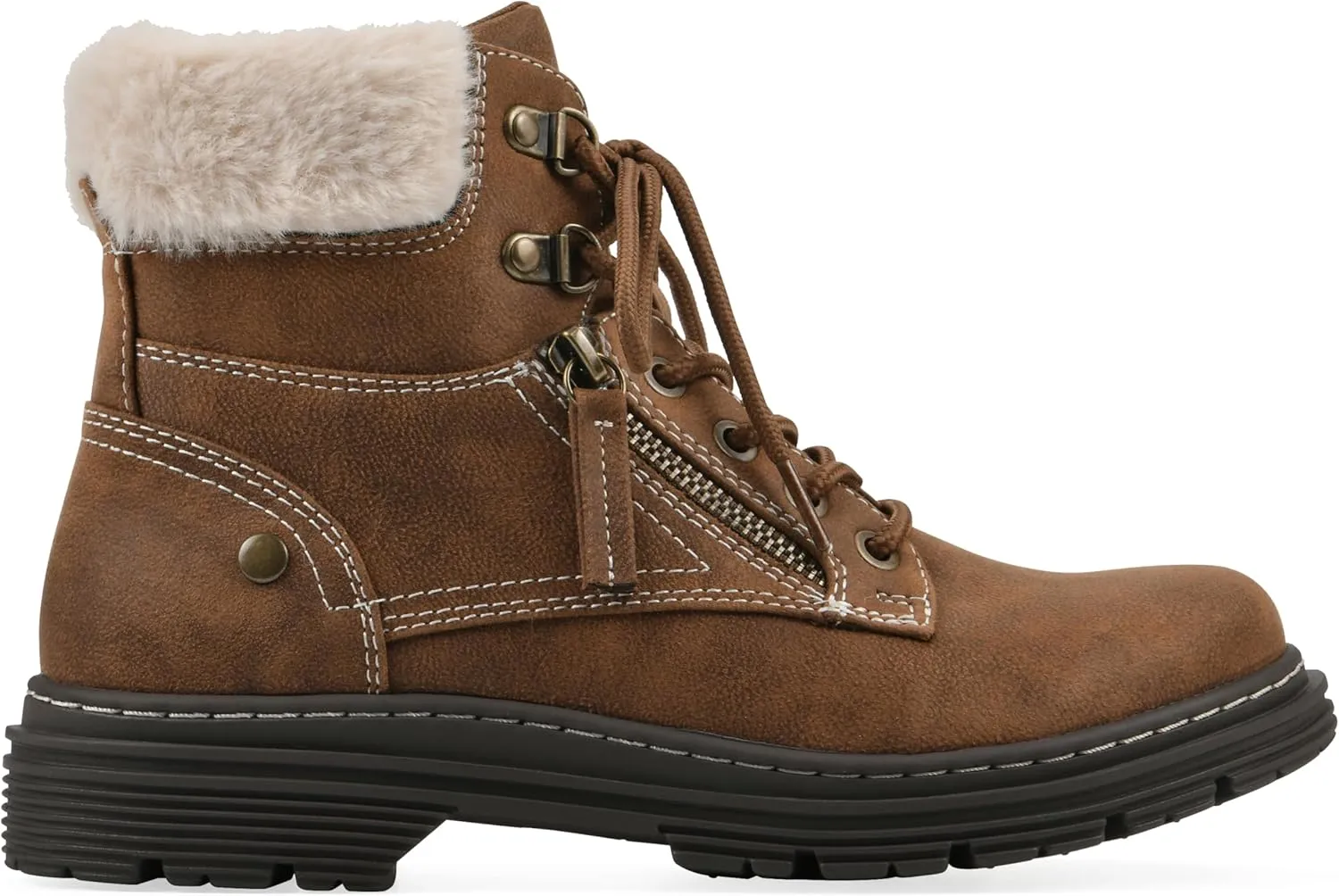 CLIFFS BY WHITE MOUNTAIN Women's Powell Cushioned Lace-Up City Hiker Ankle Bootie