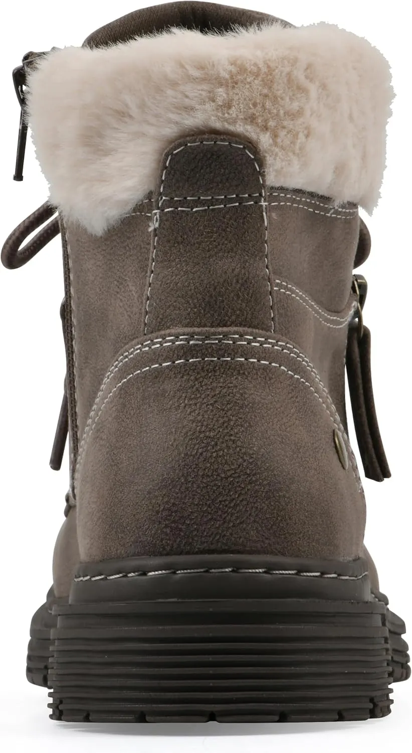 CLIFFS BY WHITE MOUNTAIN Women's Powell Cushioned Lace-Up City Hiker Ankle Bootie