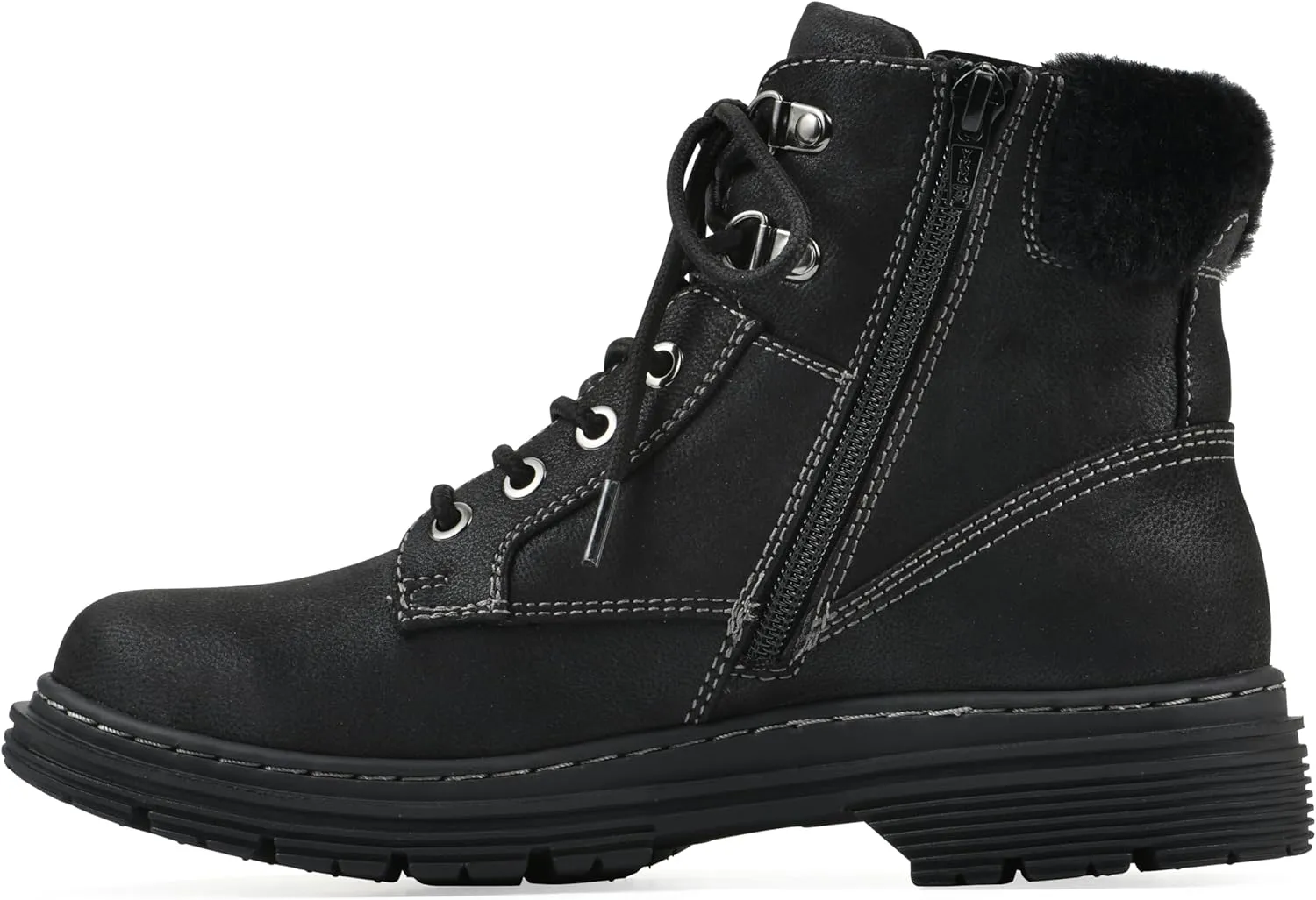 CLIFFS BY WHITE MOUNTAIN Women's Powell Cushioned Lace-Up City Hiker Ankle Bootie