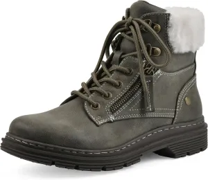 CLIFFS BY WHITE MOUNTAIN Women's Powell Cushioned Lace-Up City Hiker Ankle Bootie