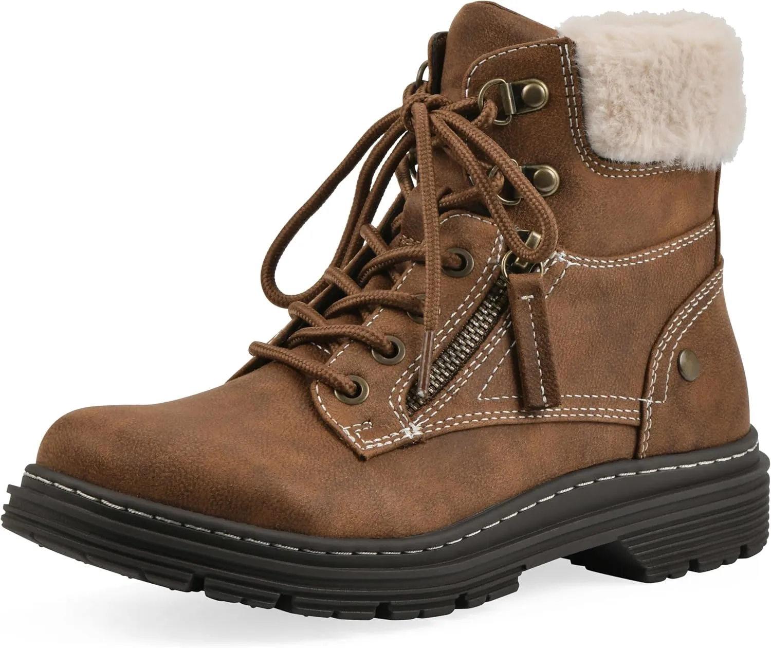 CLIFFS BY WHITE MOUNTAIN Women's Powell Cushioned Lace-Up City Hiker Ankle Bootie
