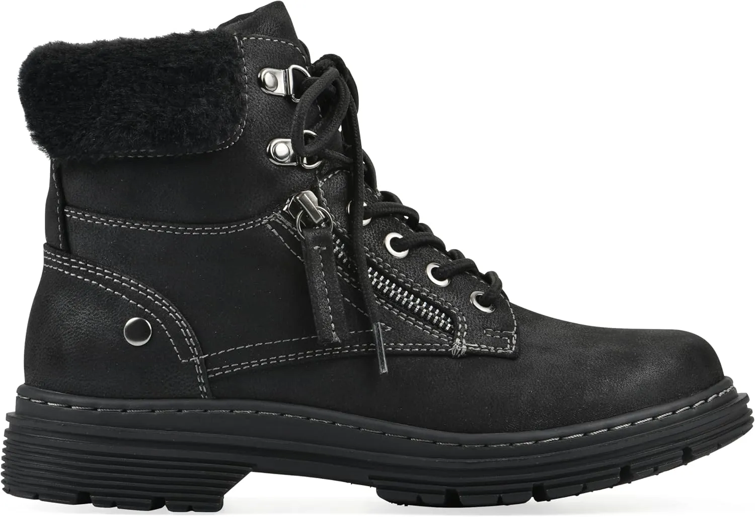 CLIFFS BY WHITE MOUNTAIN Women's Powell Cushioned Lace-Up City Hiker Ankle Bootie