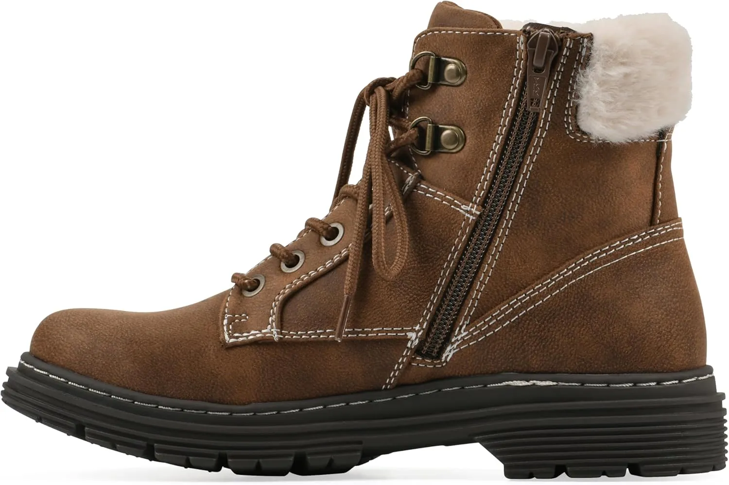 CLIFFS BY WHITE MOUNTAIN Women's Powell Cushioned Lace-Up City Hiker Ankle Bootie
