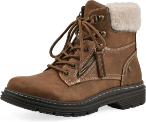 CLIFFS BY WHITE MOUNTAIN Women's Powell Cushioned Lace-Up City Hiker Ankle Bootie