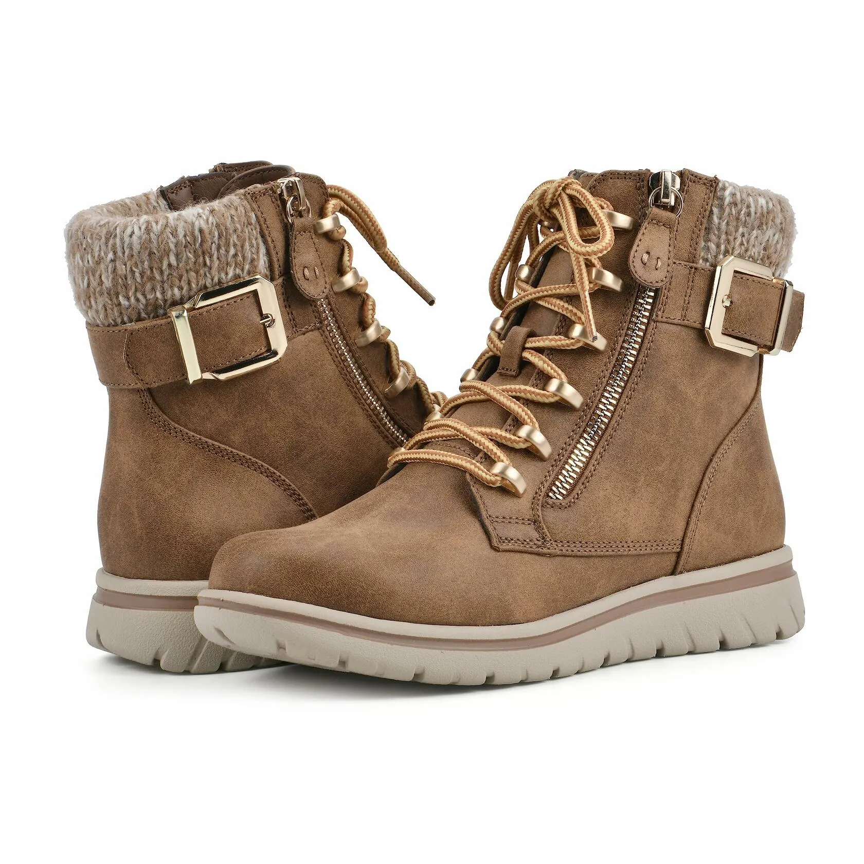 CLIFFS BY WHITE MOUNTAIN Women's Shoes Hearten City Hiker Boot, Tan/Fabric, 8 M - Very Good