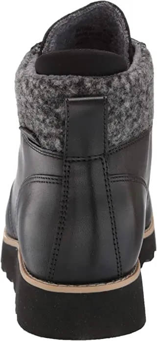 Cole Haan mens Nantucket Rugged Waterproof Hiker Bootie Hiking Boot, Black Wp Leather/Black Rustic Wool, 9 US