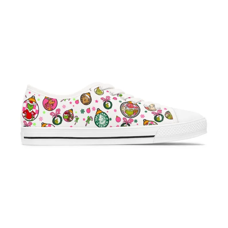 Colorful Women's Low Top Sneaker The Grinch Christmas Sneaker