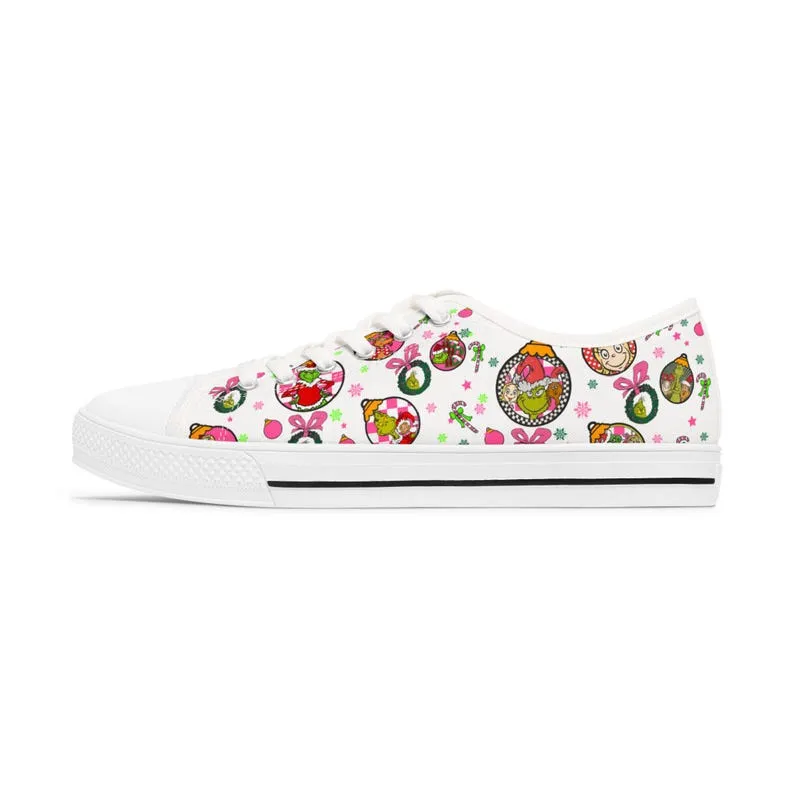 Colorful Women's Low Top Sneaker The Grinch Christmas Sneaker